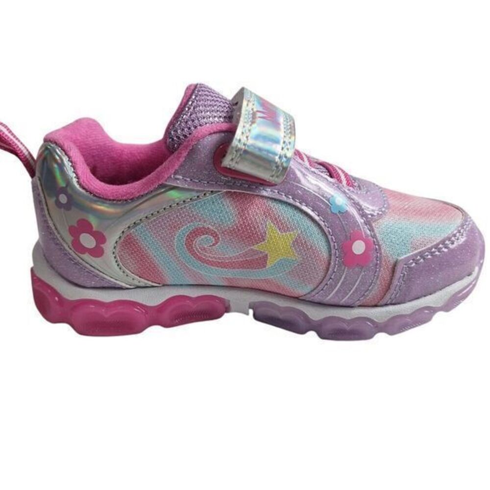 Disney shoes for girls sneakers with LED light without laces Pink Size 7 (15cm) - Picture 16 of 16